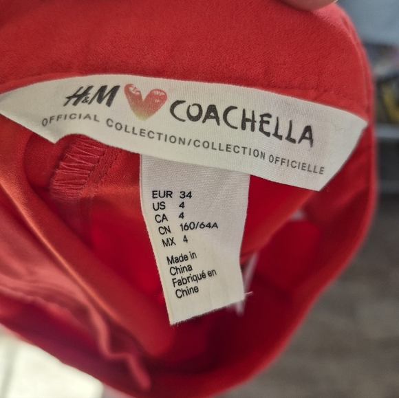 H&M X Coachella Red Fringe Skirt - Picture 3 of 4